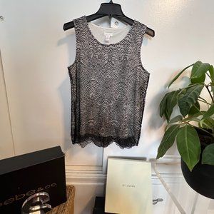 U Neck Tank Lace Overlay